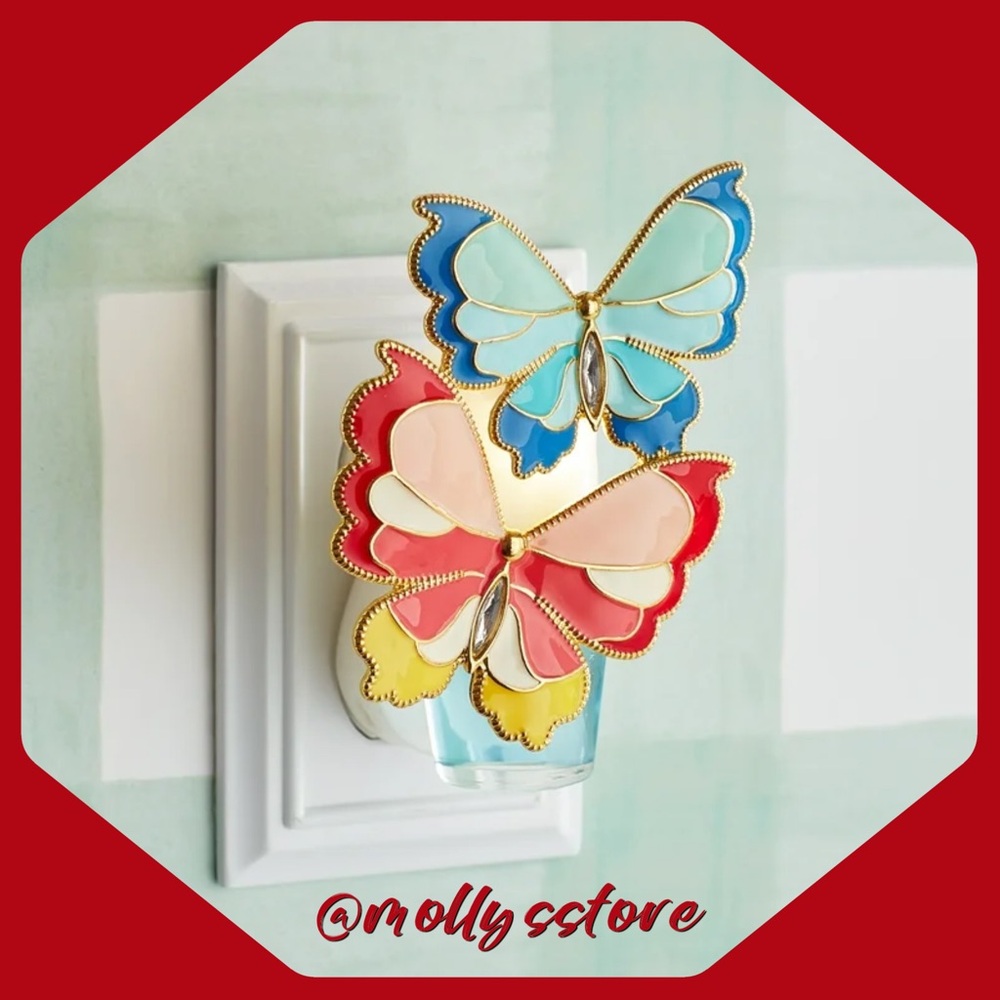 Last One 🌸 New Pioneer Woman Fragrance Oil Diffuser, Butterflies Red & Teal Blue
